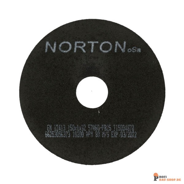 nortonschleifmittel/NORTON_schleifmittel_66253056373 Flat cutting off wheel Non-Reinforced Cut-Off-Norton NRCO-150x1x32-57A60PB25_206393